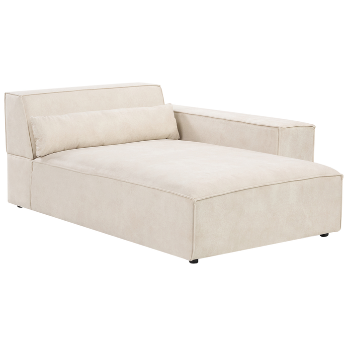 Beliani - HELLNAR - Hoekbank 3-zits - Beige - Linkszijdig - Fluweel