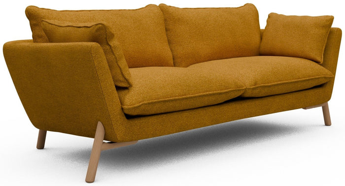 Kragelund Hasle 3-zits Bank Oker Bouclé | Eiken