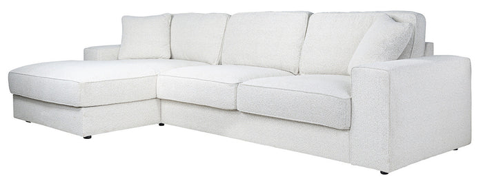 Richmond Interiors Santos 3 zits + Lounge Links Hoekbank Boucle Wit
