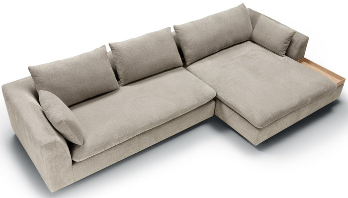 Sits Milou Lichtgrijs 3-zits Hoekbank met Tray Rechts