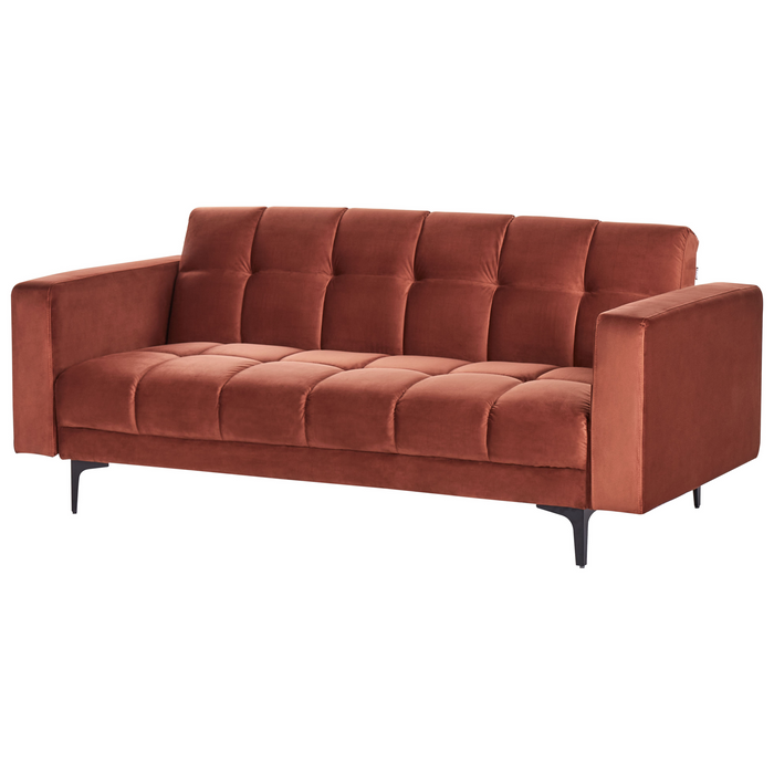 Beliani - ALNES - Slaapbank - Lichtrood - Polyester