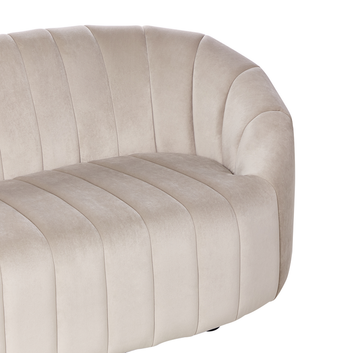 Beliani - MALUNG - Driezitsbank - Beige - Fluweel