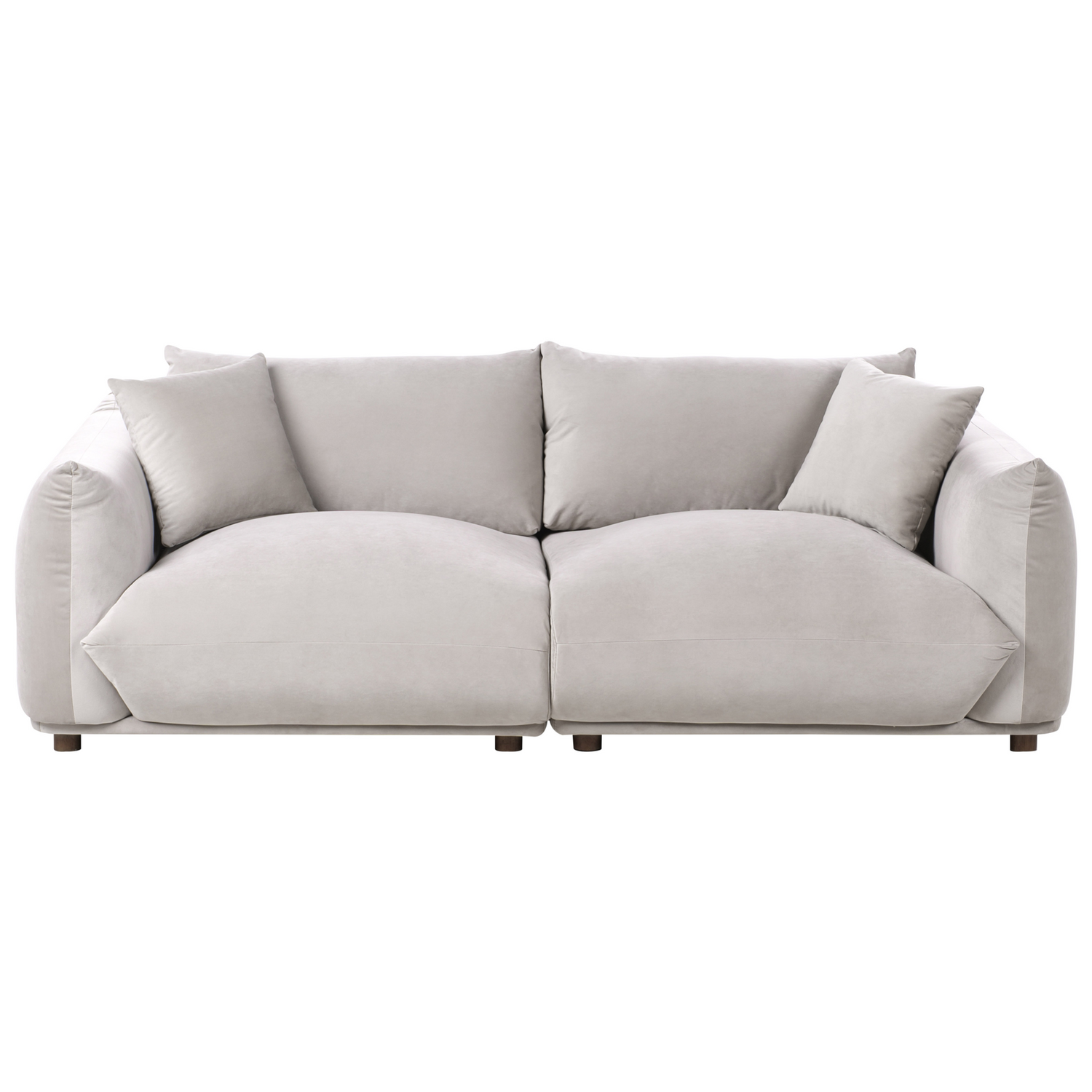 Beliani - LUVOS - Driezitsbank - Taupe - Fluweel