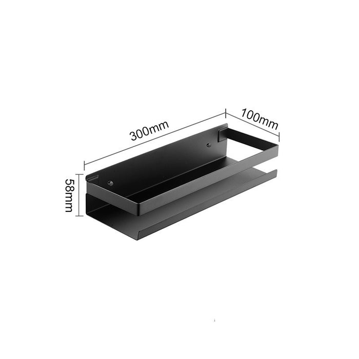 XIVADA Doucherek Teca - Boren - Zelfklevend - Rvs - 30 CM - Zwart