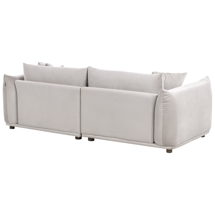 Beliani - LUVOS - Driezitsbank - Taupe - Fluweel