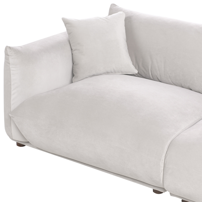 Beliani - LUVOS - Driezitsbank - Taupe - Fluweel