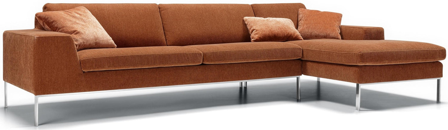 Sits Justus 3-Zits Bank + Chaise Longue Rechts|Links Oranje