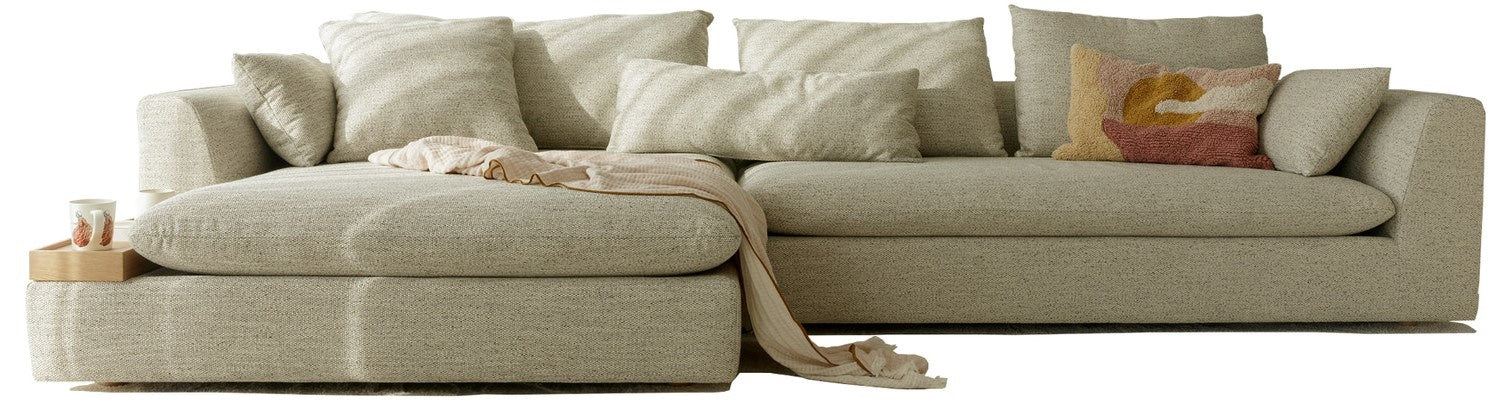 Sits Milou Natural 3-zits Hoekbank met Tray Links