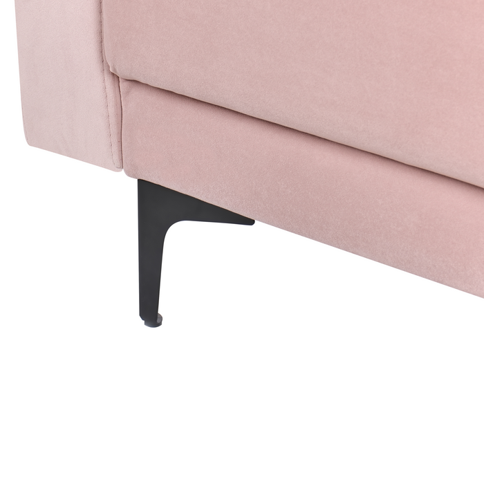 Beliani - ABERDEEN - Driezitsbank - Pastelroze - Fluweel