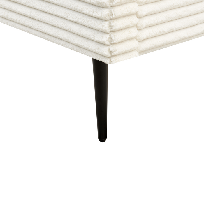 Beliani-FLAYAT -Tweepersoonsbed-Gebroken wit-140 x 200 cm-Corduroy