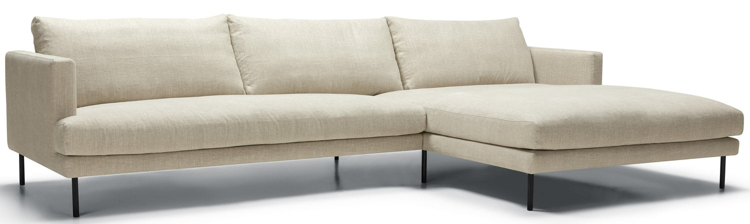 Sits Britt 2.5-Zits Bank + Chaiselongue Flax Natur