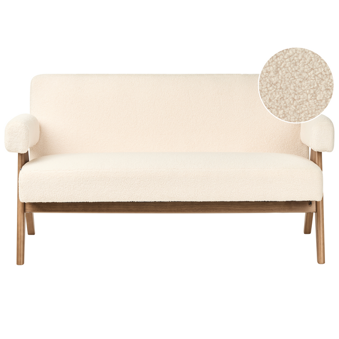 Beliani - TAMRE - Tweezitsbank - Gebroken wit|Donkerbruin - Bouclé