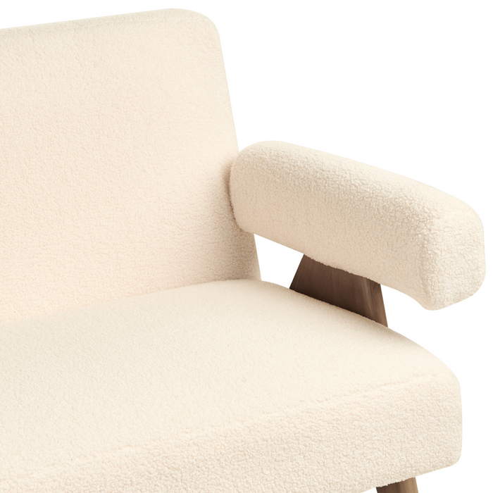 Beliani - TAMRE - Tweezitsbank - Gebroken wit|Donkerbruin - Bouclé