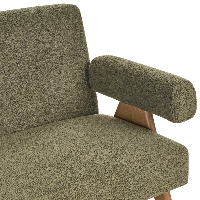 Beliani - TAMRE - Tweezitsbank - Groen|Donkerbruin - Bouclé