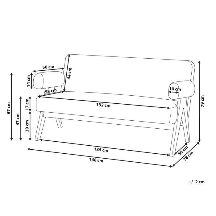 Beliani - TAMRE - Tweezitsbank - Groen|Donkerbruin - Bouclé