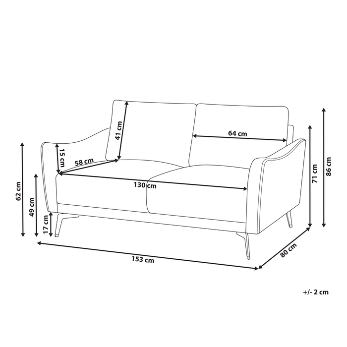 Beliani - NAPPA - Tweezitsbank - Lichtbruin - Polyester