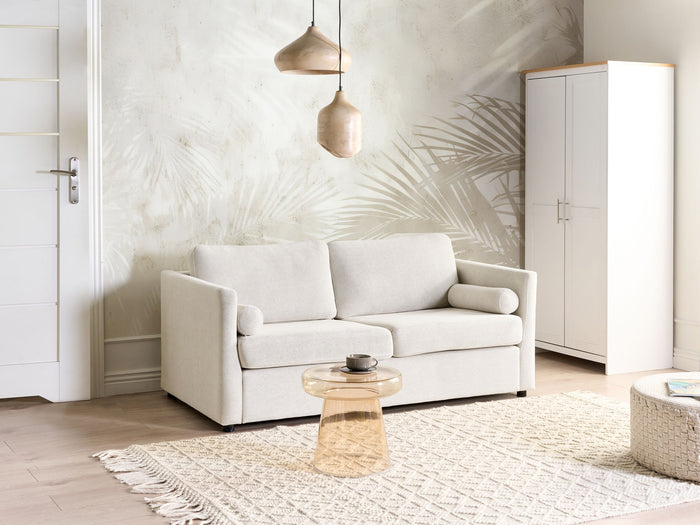 Beliani - INKOO - Slaapbank 2-zits - Off-white - Stof