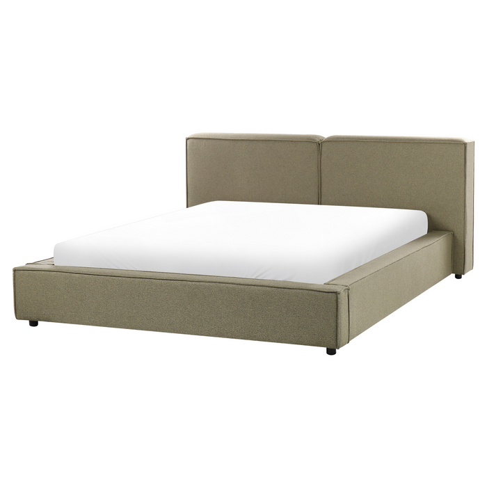 Beliani - LINARDS - Tweepersoonsbed - Olijfgroen - 160 x 200 cm - Stof