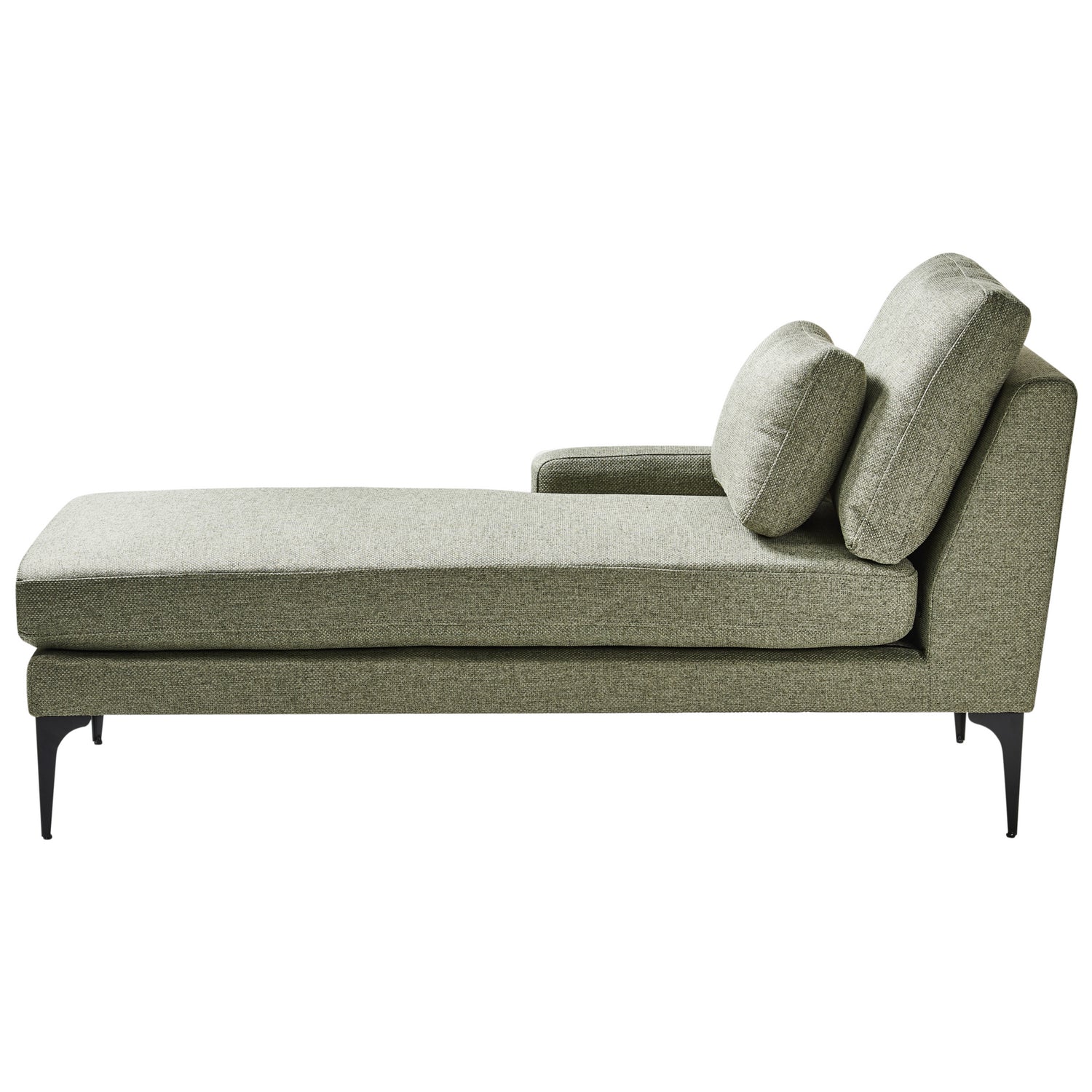 Beliani - EWRON - Chaise longue - Olijfgroen - Rechtszijdig - Stof