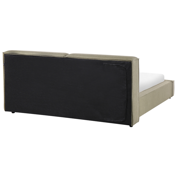 Beliani - LINARDS - Tweepersoonsbed - Olijfgroen - 160 x 200 cm - Stof