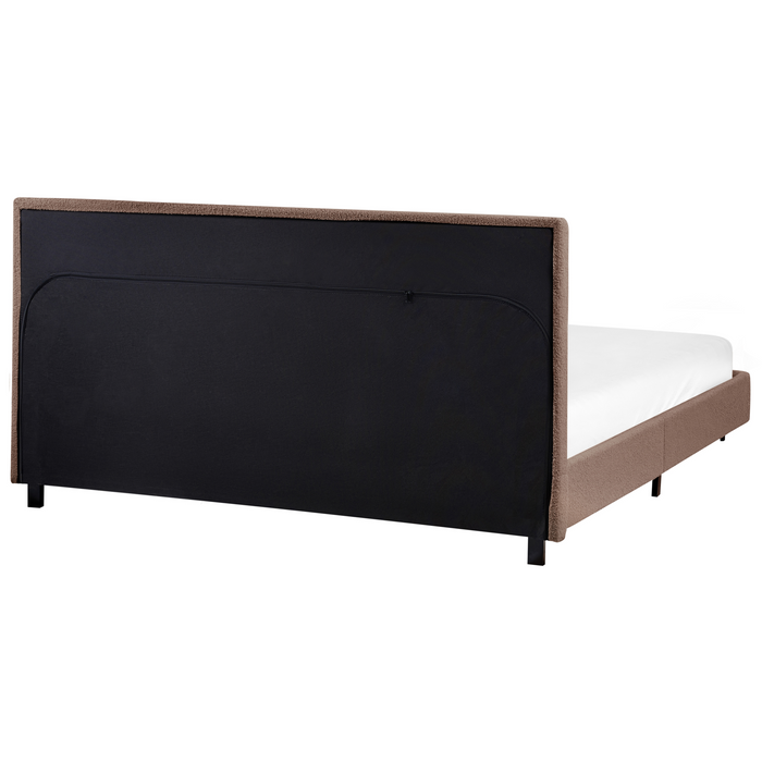 Beliani - ALBI - Tweepersoonsbed - Bruin - 160 x 200 cm - Bouclé
