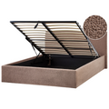 Beliani - ORBEY - Bed met opbergruimte - Bruin - 140 x 200 cm - Bouclé