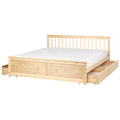 Beliani-OLENDON-Bed met 4 lades-Lichtbruin-180 x 200 cm-Dennenhout