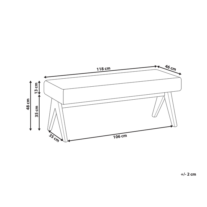 Beliani - TAMRE - Bankje - Zwart|Donkerbruin - Bouclé