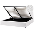 Beliani-MONTLAUR-Bed met opbergruimte-Wit-180 x 200 cm-Bouclé