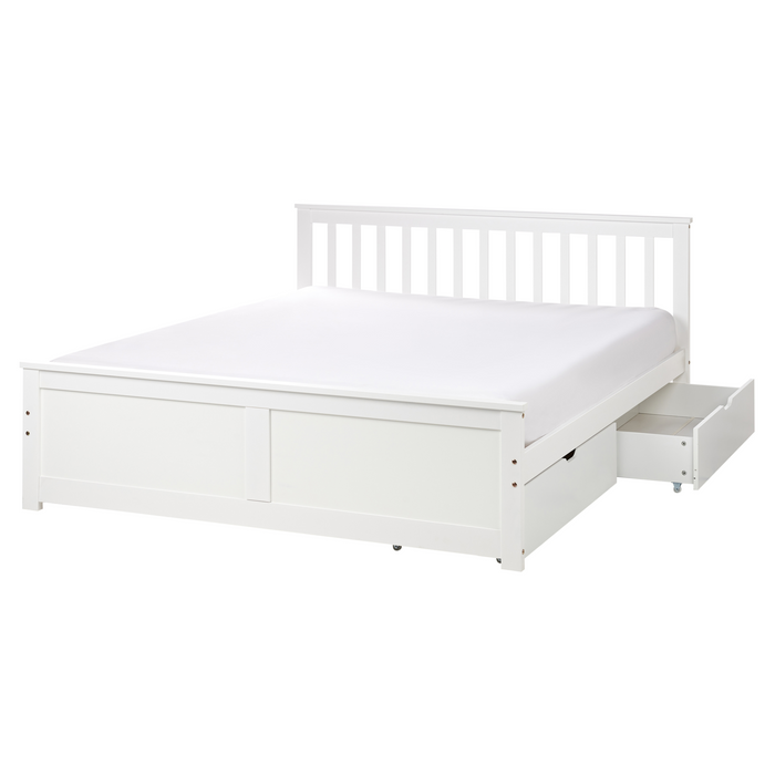 Beliani - OLENDON - Bed met 2 lades - Wit - 160 x 200 cm - Dennenhout