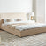 Beliani - LAVAUR - Tweepersoonsbed - Beige - 180 x 200 cm - Bouclé