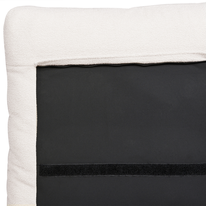 Beliani-MELLE -Tweepersoonsbed-Gebroken wit-180 x 200 cm-Bouclé