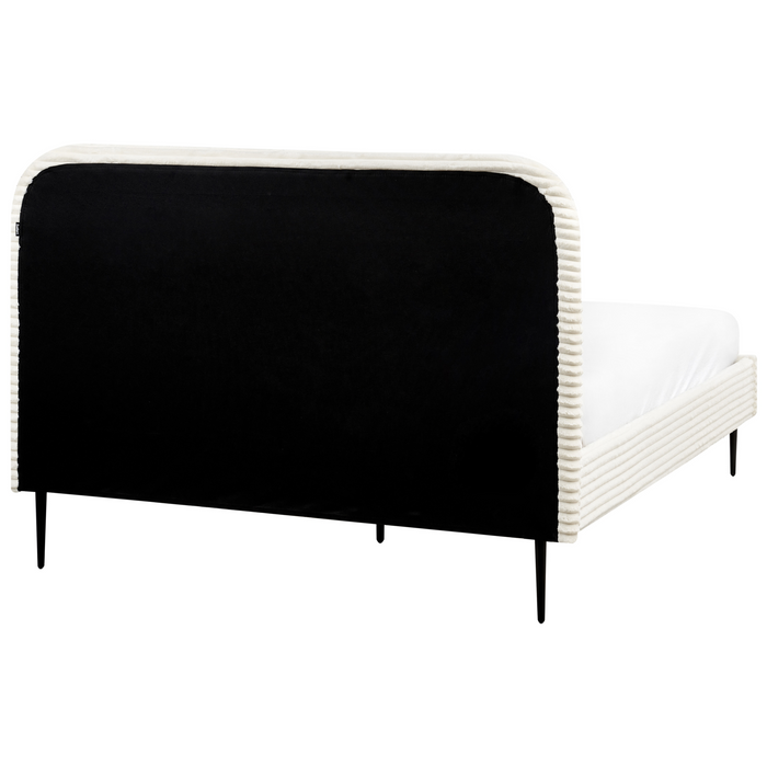 Beliani-FLAYAT -Tweepersoonsbed-Gebroken wit-140 x 200 cm-Corduroy