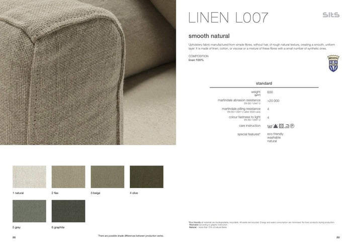 Sits Heaven 3-Zits Bank + Divan Linen Natural Rechts
