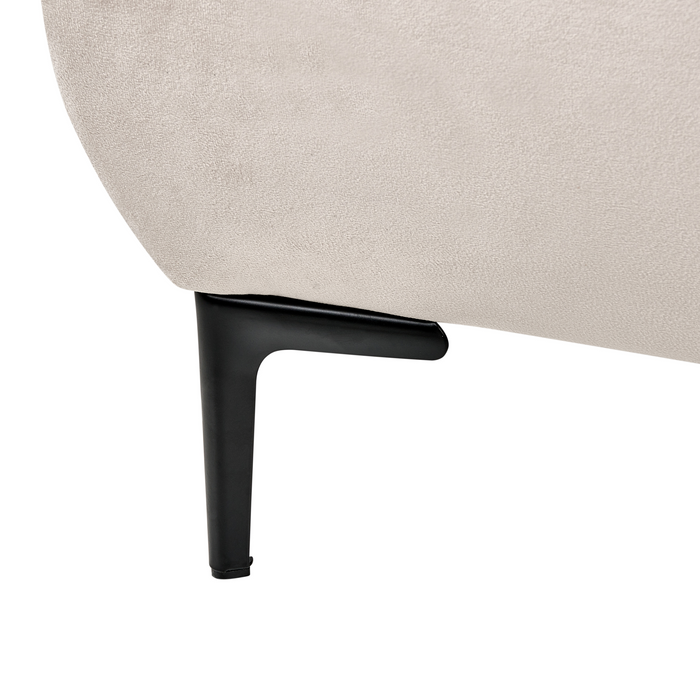 Beliani-LESSAY-Tweepersoonsbed-Lichtbeige-160 x 200 cm-Fluweel