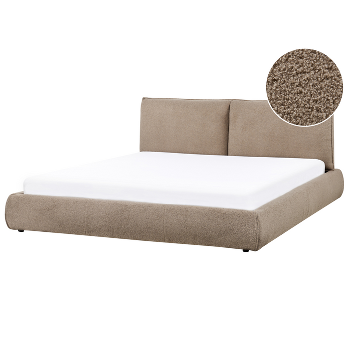 Beliani - VINAY - Tweepersoonsbed - Taupe - 180 x 200 cm - Bouclé