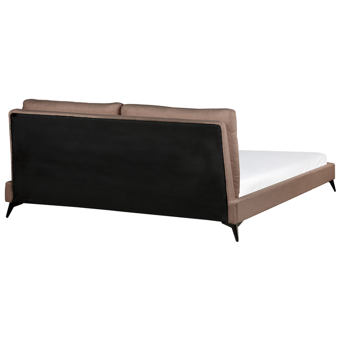 Beliani - MELLE - Tweepersoonsbed - Bruin - 180 x 200 cm - Bouclé