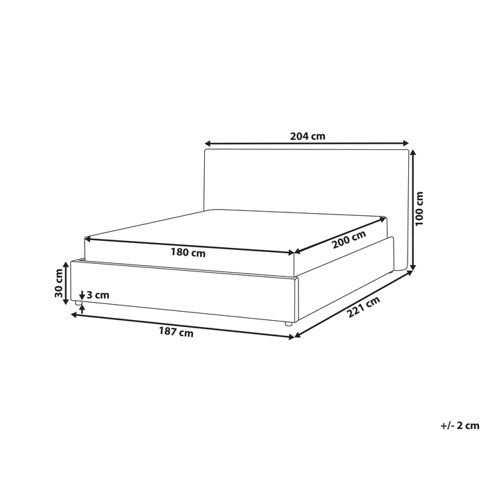 Beliani - LAVAUR - Tweepersoonsbed - Taupe - 180 x 200 cm - Bouclé