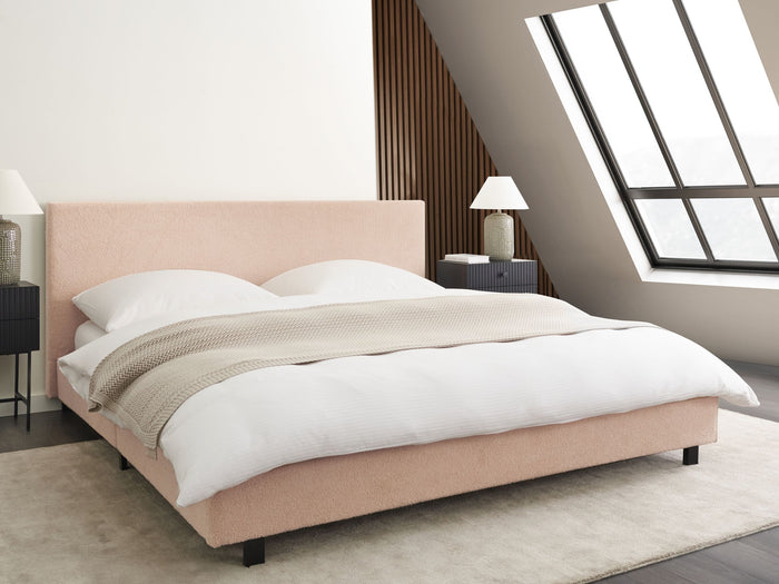Beliani - ALBI - Tweepersoonsbed - Beige - 180 x 200 cm - Bouclé