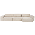 Beliani - HELLNAR - Hoekbank 3-zits - Beige - Linkszijdig - Fluweel