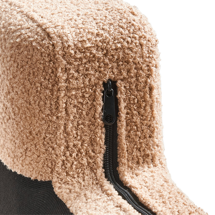 Beliani - EWRON - Chaise longue - Zandbeige - Rechtszijdig - Bouclé