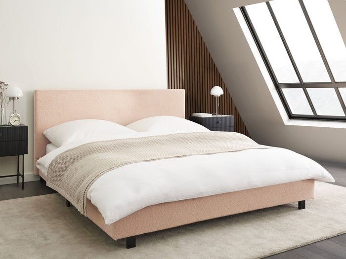 Beliani - ALBI - Tweepersoonsbed - Beige - 160 x 200 cm - Bouclé