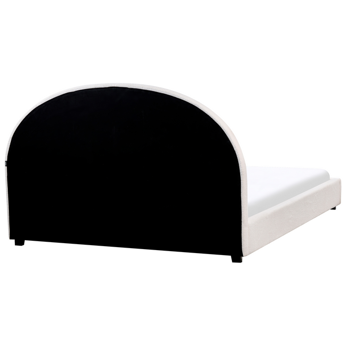 Beliani-VAUCLUSE-Tweepersoonsbed-Gebroken wit-160 x 200 cm-Bouclé