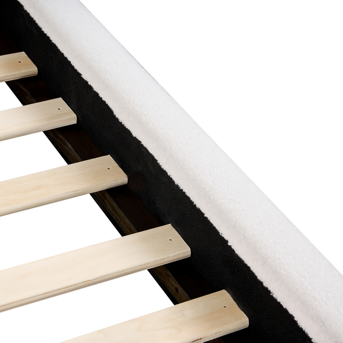 Beliani-VAUCLUSE-Tweepersoonsbed-Gebroken wit-160 x 200 cm-Bouclé