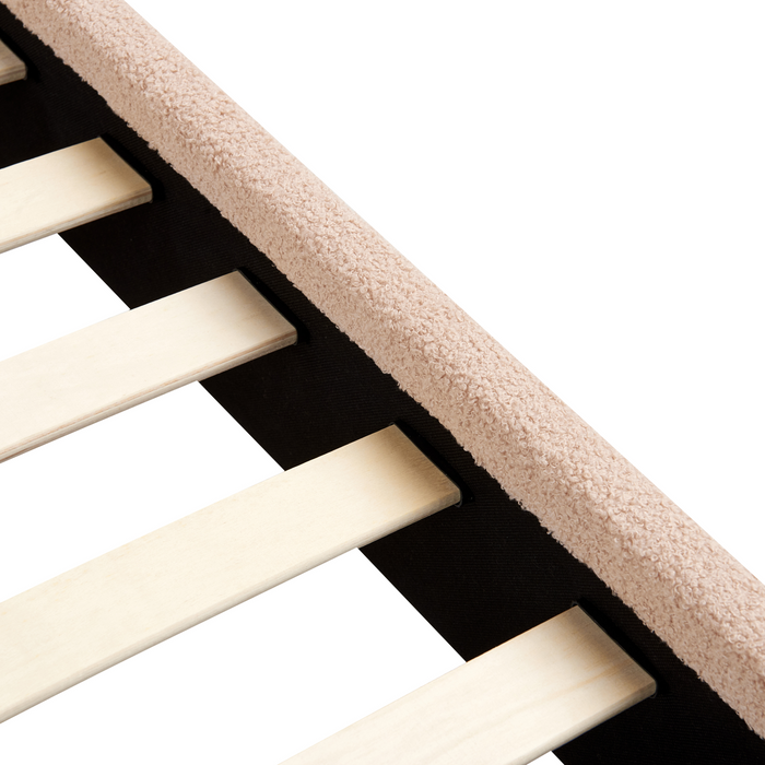 Beliani - ALBI - Tweepersoonsbed - Beige - 160 x 200 cm - Bouclé