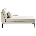 Beliani - EWRON - Chaise longue - Lichtbeige - Linkszijdig - Stof