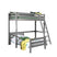 LUCEVI - Pino Mezzanine bed 90x200 cm + Ladder + Bed 90x200 cm - Grijs