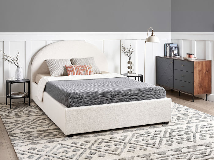 Beliani-VAUCLUSE-Bed met opbergruimte-Gebroken wit-140 x 200 cm-Bouclé