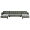 Beliani - ALNES - Modulaire bank - Donkergroen - 5-zits - Stof