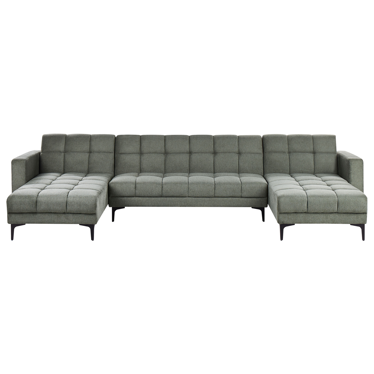Beliani - ALNES - Modulaire bank - Donkergroen - 5-zits - Stof